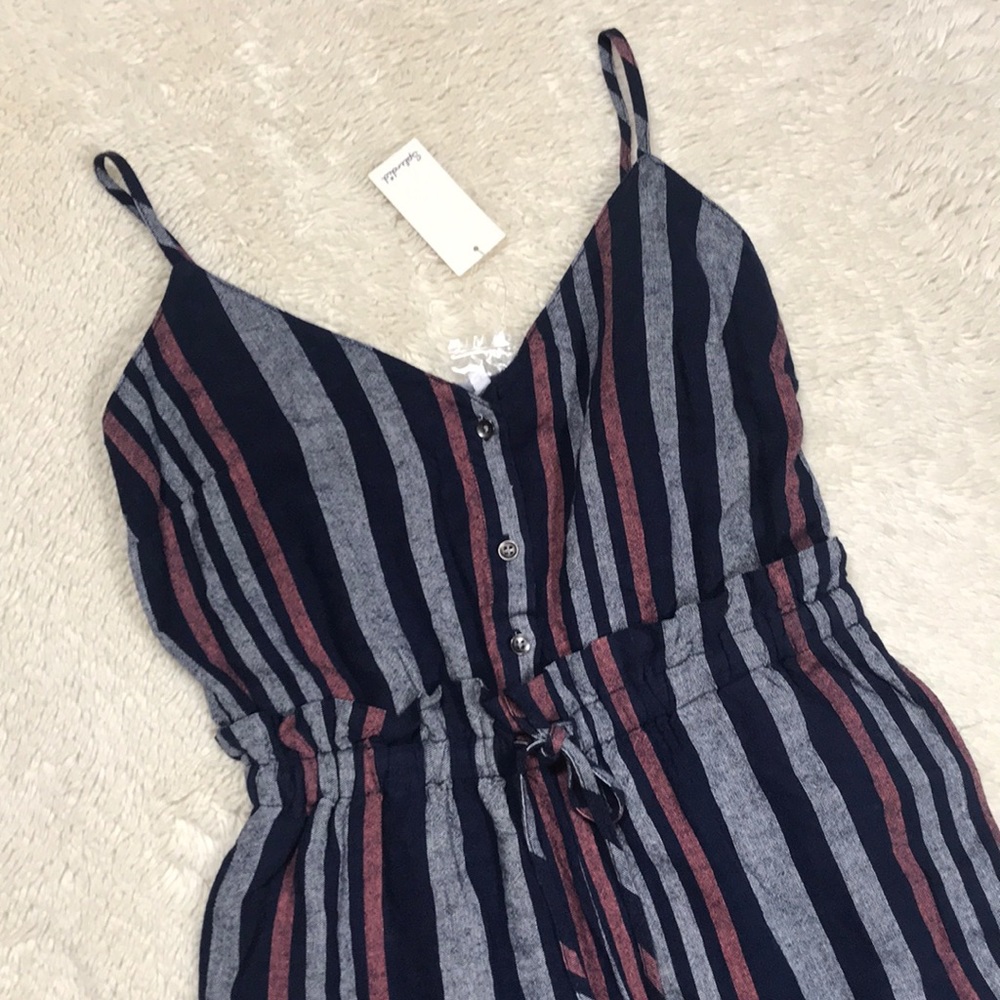 NWT Splendid Linen Stripe Jumpsuit - Picture 3 of 8